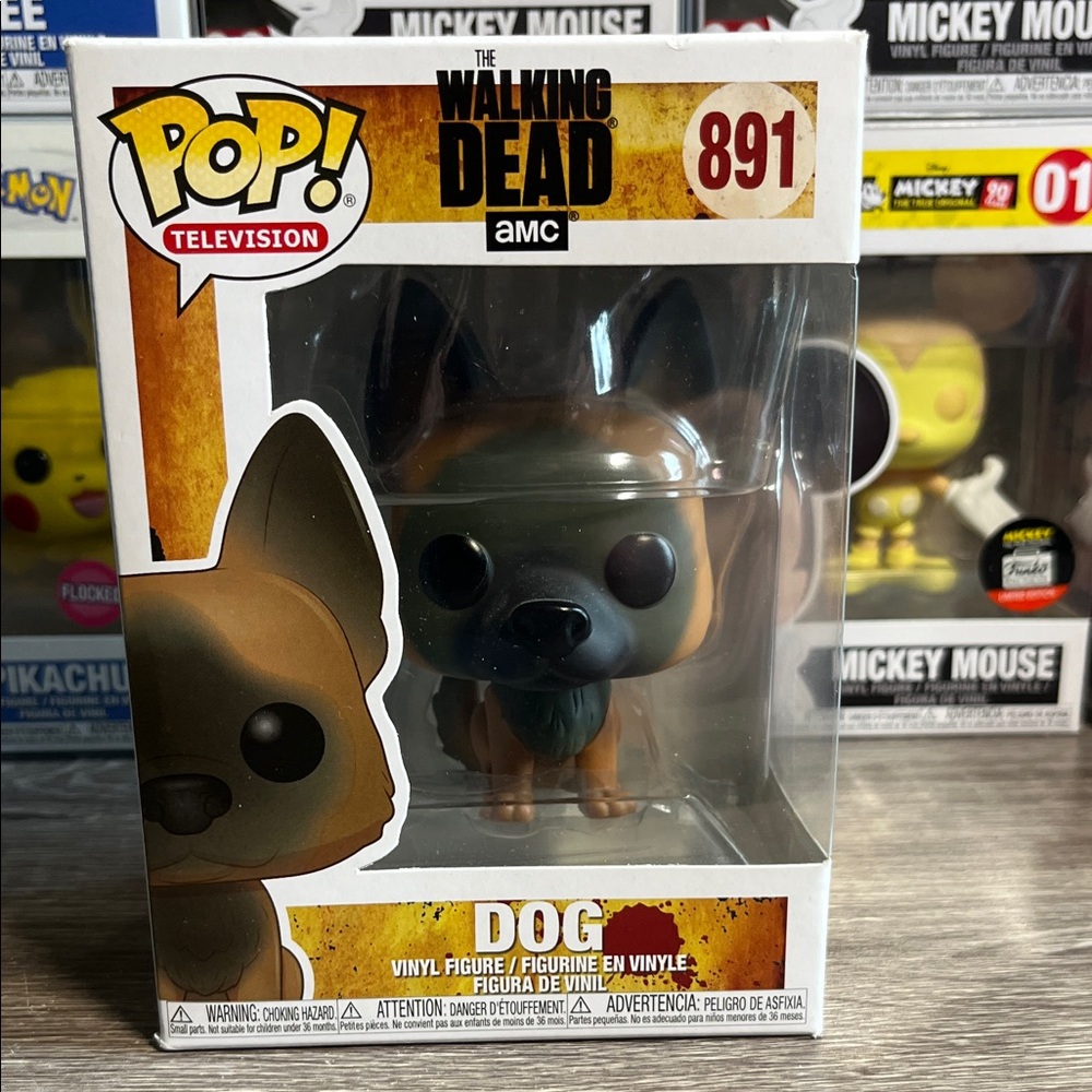 Funko Pop! Walking Dead Dog Vinyl Figure - Black and Brown
